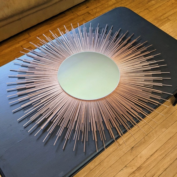 35" COPPER Sunburst Mirror Decorative Wall Mirror Home Decor - Picture 6 of 8